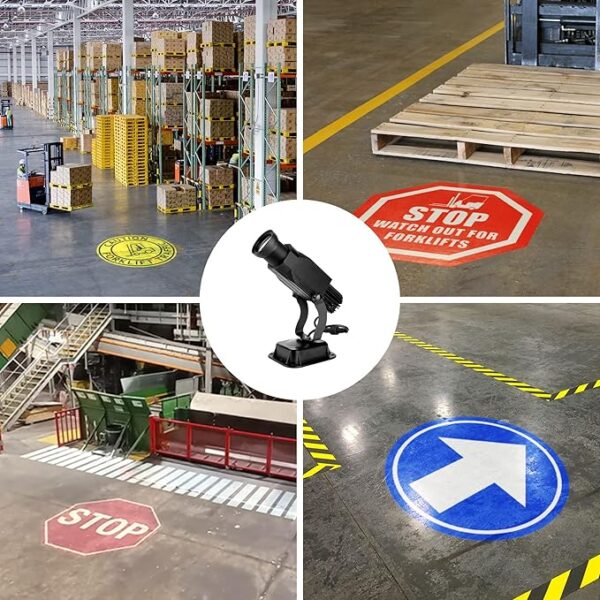 Yoijoys 300W Safety Warning Sign Stop For Forklift 33000 Lumens Security Pass Sidewalk Sign Led Gobo Logo Projection Light - Image 3