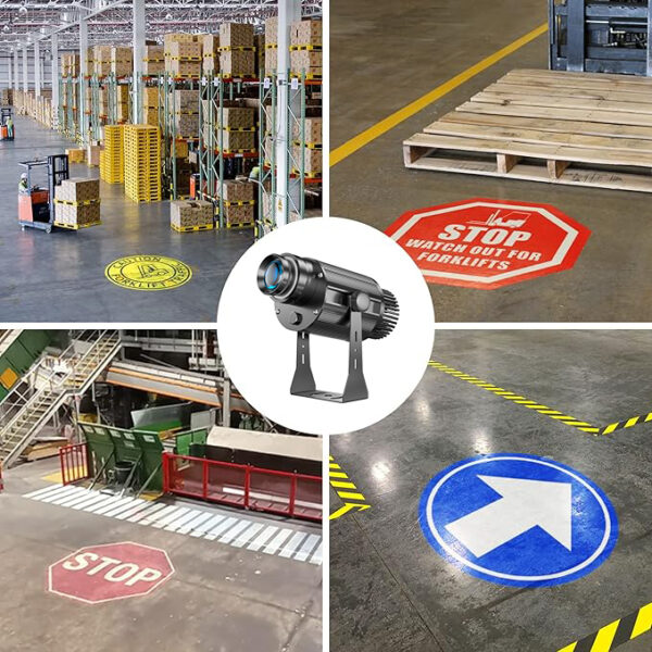 Yoijoys 400W High Power Advertising Floor Sign Projection Light Outdoor Safety Warning Sign Gobo Led Projector Lights Rotation