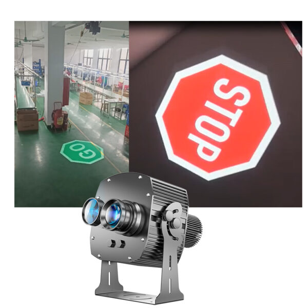 Yoijoys Gobo Projector For Safety Application In Production Warehouse Heavy Traffic Area Logo Warning Projection Light