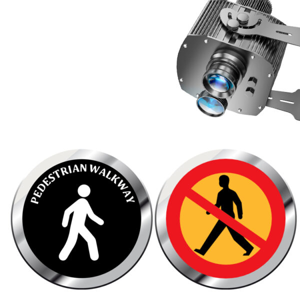 Yoijoys Professional dual lens Gobos Projector Security Warning Sign Stop Zebra Crossing Logo Projection Light Customized Logo