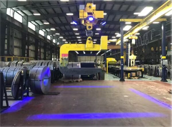 Yoijoys 72W Overhead Crane Led Pedestrian Warning Light Blue Spot Red Line Pattern