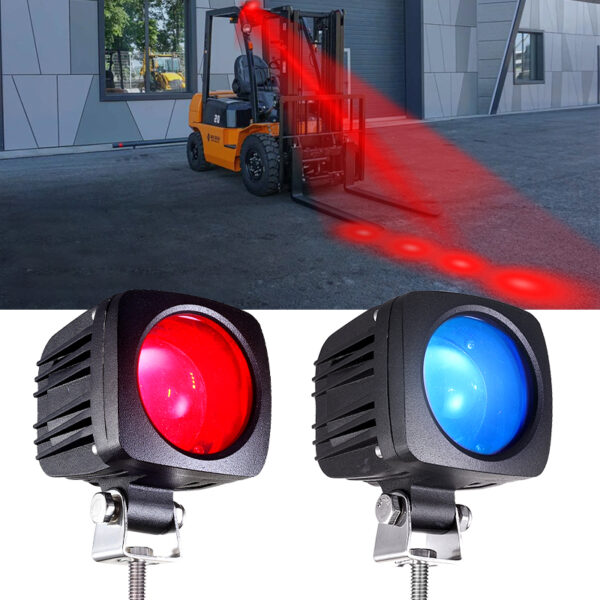 Yoijoys 12W waterproof IP67 forklift red blue zone safety warning light 4 points spot led light DC10-80V - Image 2