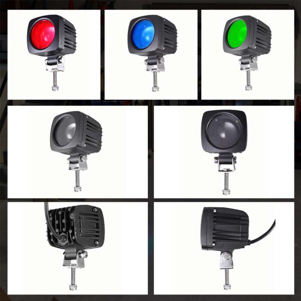 Yoijoys 12W waterproof IP67 forklift red blue zone safety warning light 4 points spot led light DC10-80V - Image 6