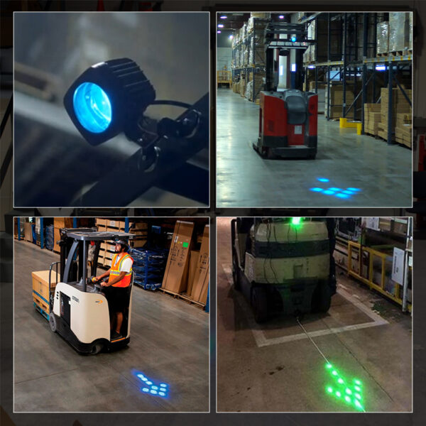 Yoijoys Waterproof IP67 Vehicle Safety Lamp Led Forklift Red Blue Forklift Led Arrow Light Forklift Safety Warning Light dc10-80 - Image 2
